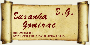 Dušanka Gomirac vizit kartica